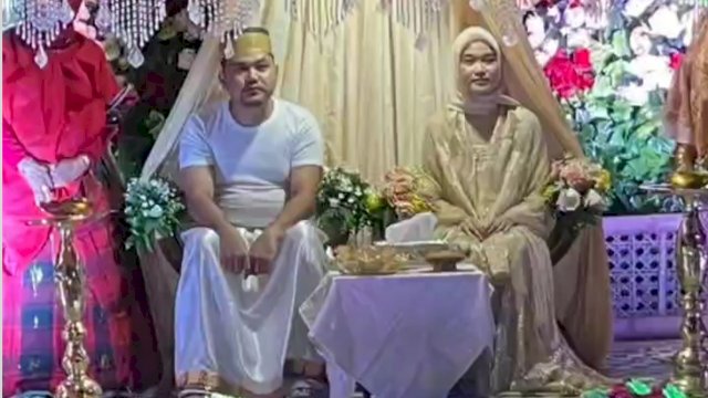 Kedua anak Bupati Jeneponto Iksan Iskandar yang akan menikah yakni Isman Tryadi Iksan (Kiri) dan Inas Refina Iksan (Kanan).