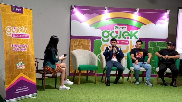 Press conference Gojek Youth Club di BikinBikin NIPAH Park Makassar (Sri Wahyudi Astuti / Sulselsatu.com)