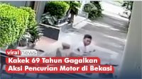 VIDEO: &nbsp;Kakek 69 Tahun Berhasil Gagalkan Aksi Pencurian Motor di Bekasi