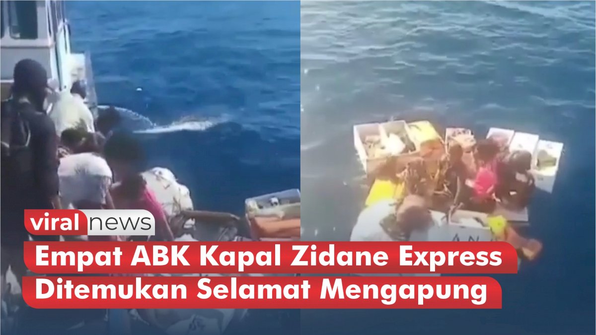 VIDEO: Detik-detik Empat ABK Kapal Zidane Express Ditemukan Selamat Mengapung di Laut