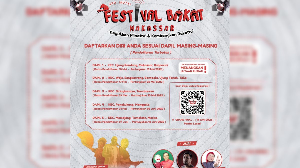Tingkatkan Kreativitas dan Minat Milenial, Dinas Piwisata Makassar Gelar Festival Bakat