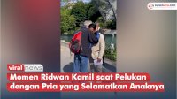 VIDEO: Momen Ridwan Kamil saat Pelukan dengan Pria yang Selamatkan Anaknya