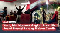 VIDEO: Viral, Istri Ngamuk Angkat Kursi Lihat Suami Nyanyi Bareng Biduan Cantik
