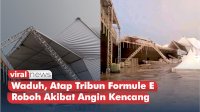 VIDEO: Waduh, Atap Tribun Formule E Roboh Akibat Angin Kencang
