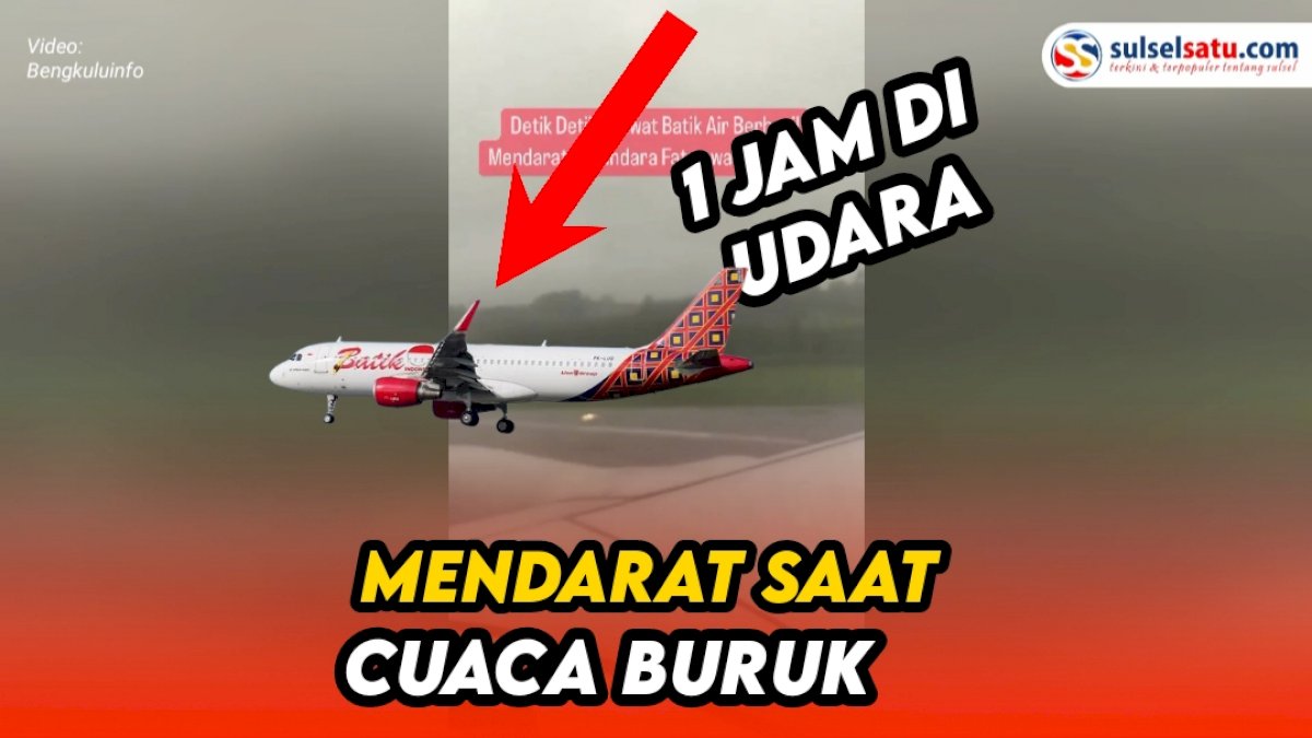 VIDEO:Pesawat Batik Air Mendarat dengan Selamat saat Cuaca Buruk, Penumpang: Terimakasih  Pilot