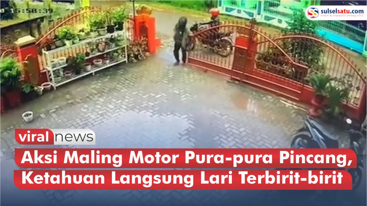 VIDEO: Aksi Maling Motor Pura-pura Pincang, Ketahuan Langsung Lari Terbirit-birit