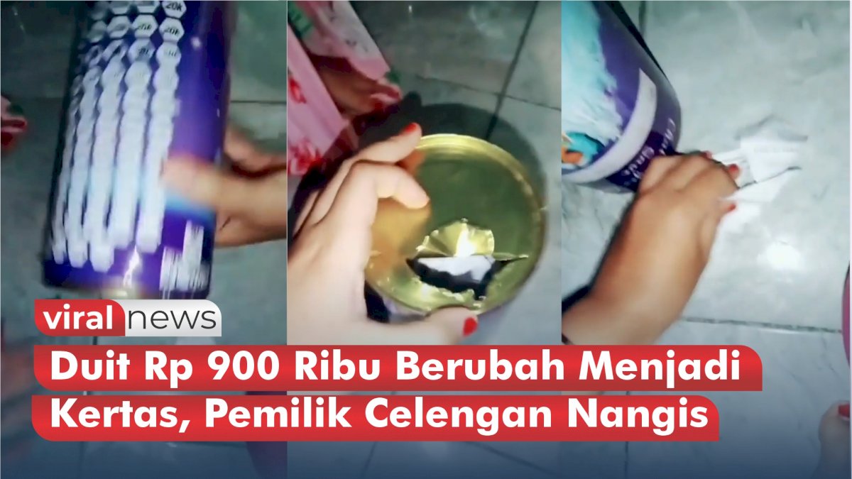 VIDEO: Viral, Wanita Ini Nangis Lihat Isi Celengannya Berubah Menjadi Kertas