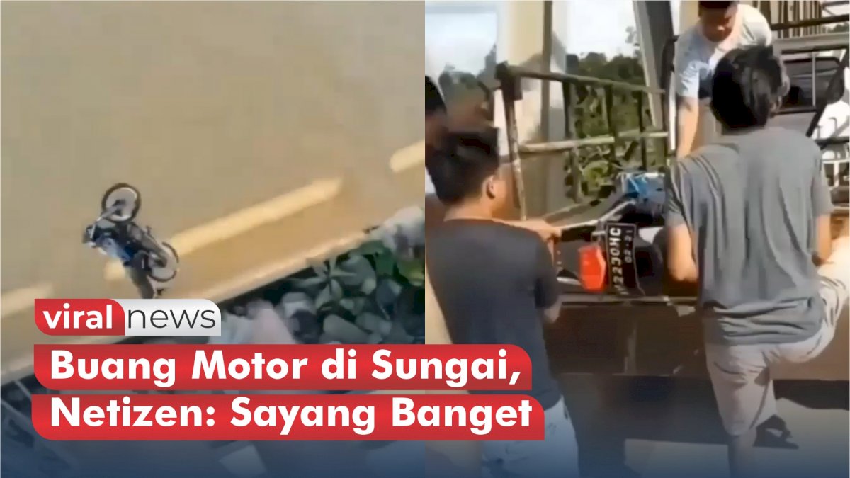VIDEO: Aksi Sekelompok Orang Buang Motor di Sungai, Netizen: Sayang Banget
