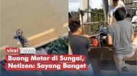 VIDEO: Aksi Sekelompok Orang Buang Motor di Sungai, Netizen: Sayang Banget