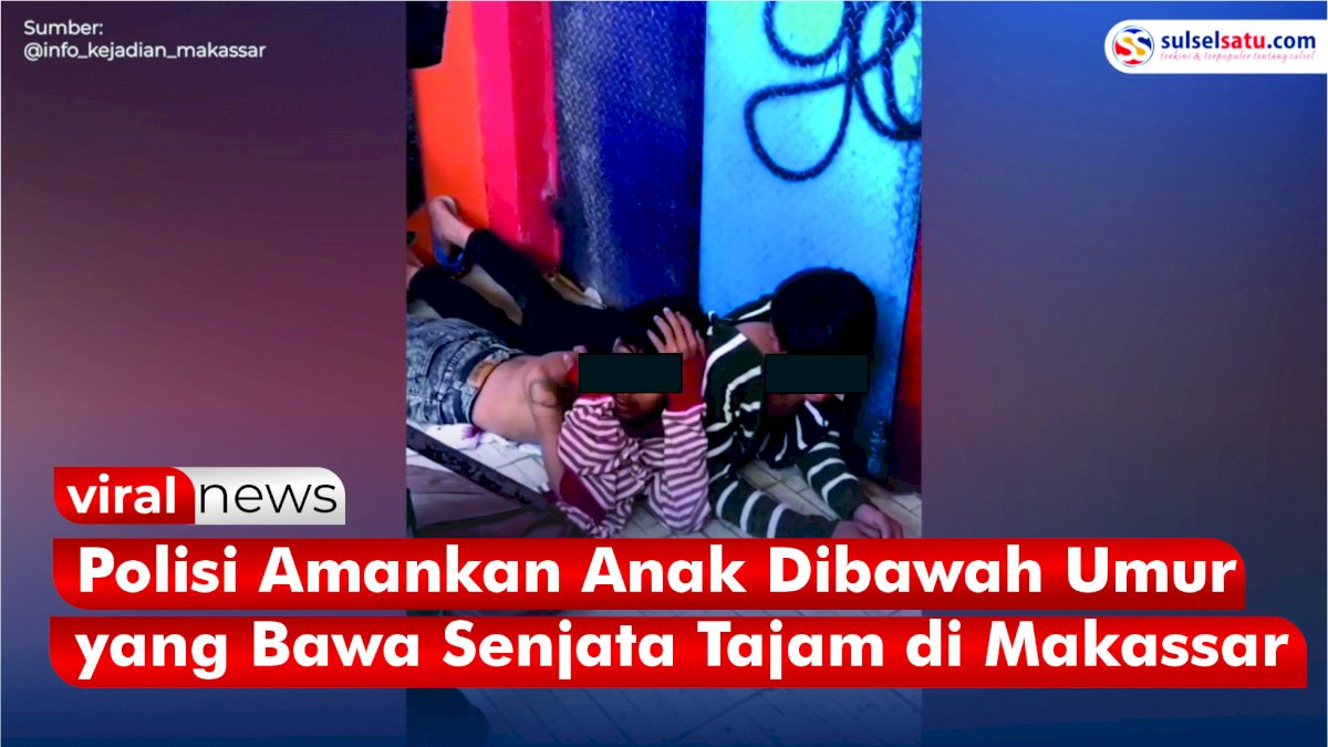 VIDEO: Petugas Keamanan Amankan Anak Dibawah Umur yang Bawa Senjata Tajam di Makassar