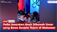 VIDEO: Petugas Keamanan Amankan Anak Dibawah Umur yang Bawa Senjata Tajam di Makassar