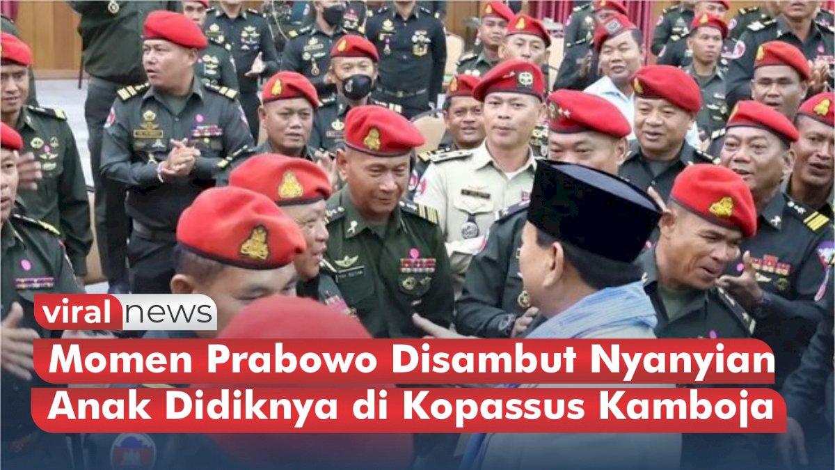 VIDEO: Momen Prabowo Disambut Nyanyian Anak Didiknya di Kopassus Kamboja