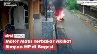 VIDEO: Detik-detik Motor Matic Terbakar Akibat Simpan HP di Bagasi