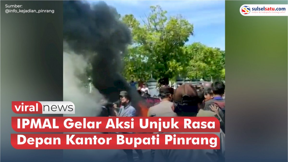 VIDEO: IPMAL Gelar Aksi Unjuk Rasa Depan Kantor Bupati Pinrang