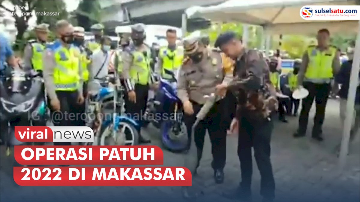 VIDEO: Polrestabes Makassar Gelar Operasi Patuh 2022, Knalpot Bising Dimusnakan di Tempat