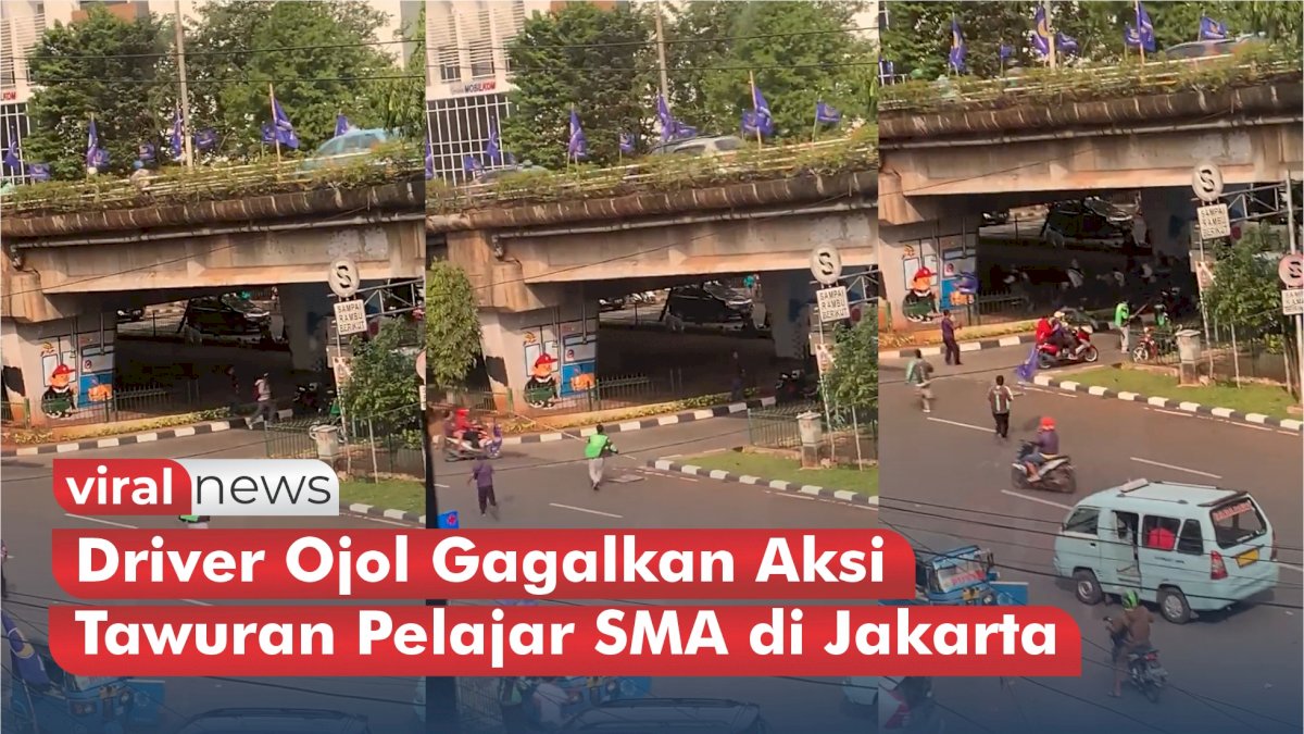 VIDEO: Aksi Driver Ojol Gagalkan Aksi Tawuran Pelajar SMA di Jakarta