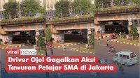 VIDEO: Aksi Driver Ojol Gagalkan Aksi Tawuran Pelajar SMA di Jakarta