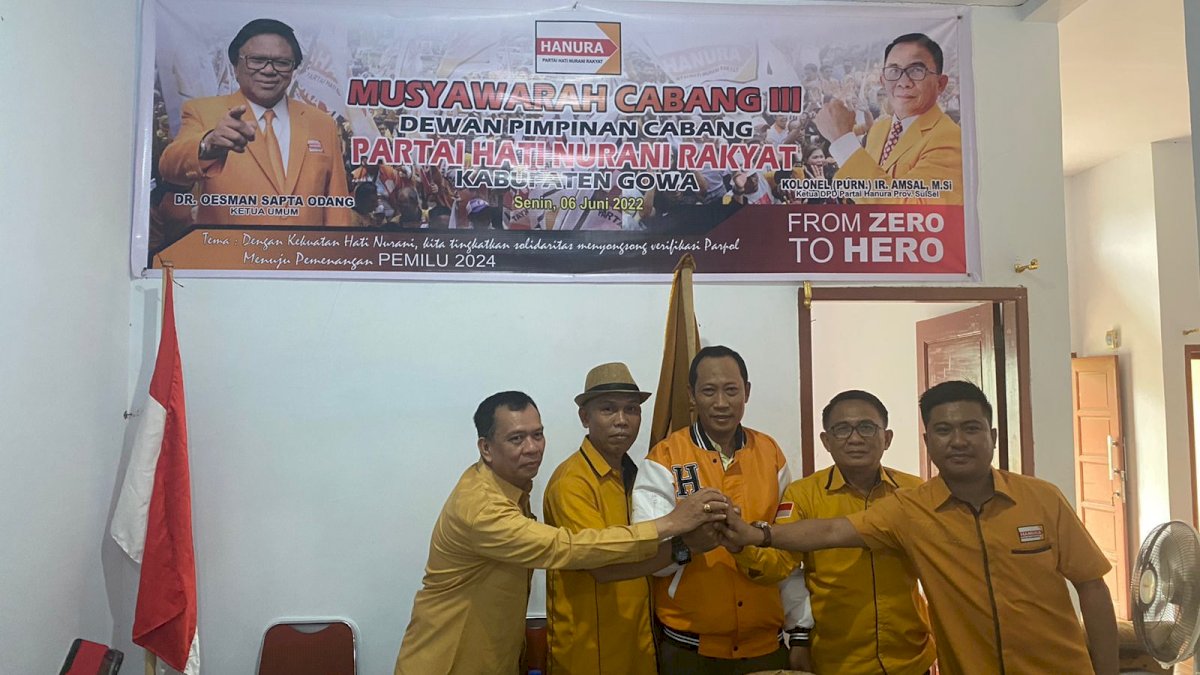 Muscab Hanura Gowa Selesai, Hendra Hartono: Kader Siap Hadapi Pemilu 2024