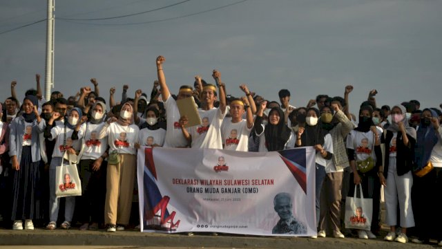 Ratusan anak muda di Sulsel yang tergabung dalam Orang Muda Ganjar (OMG) beri dukungan kepada Ganjar Pranowo untuk menjadi presiden RI di 2024 (dok. Ist)