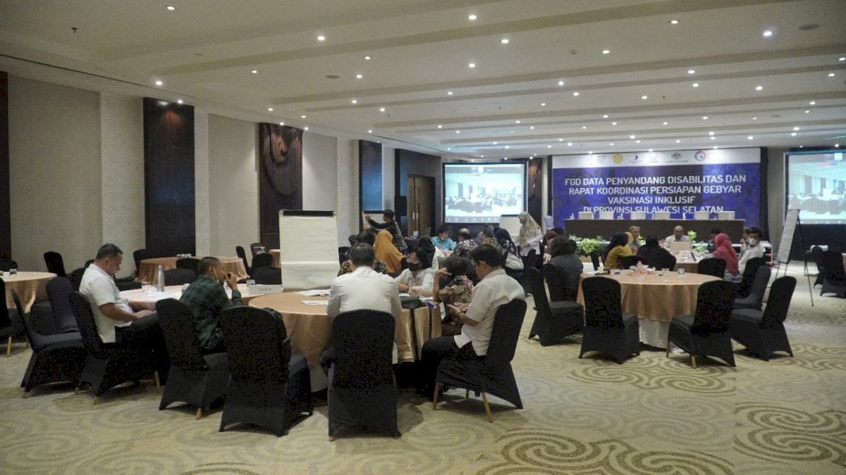 Bappelitbangda Sulsel Bersama AIHSP Optimalkan Vaksinasi Covid-19 Bagi Disabilitas pada Lima Kabupaten