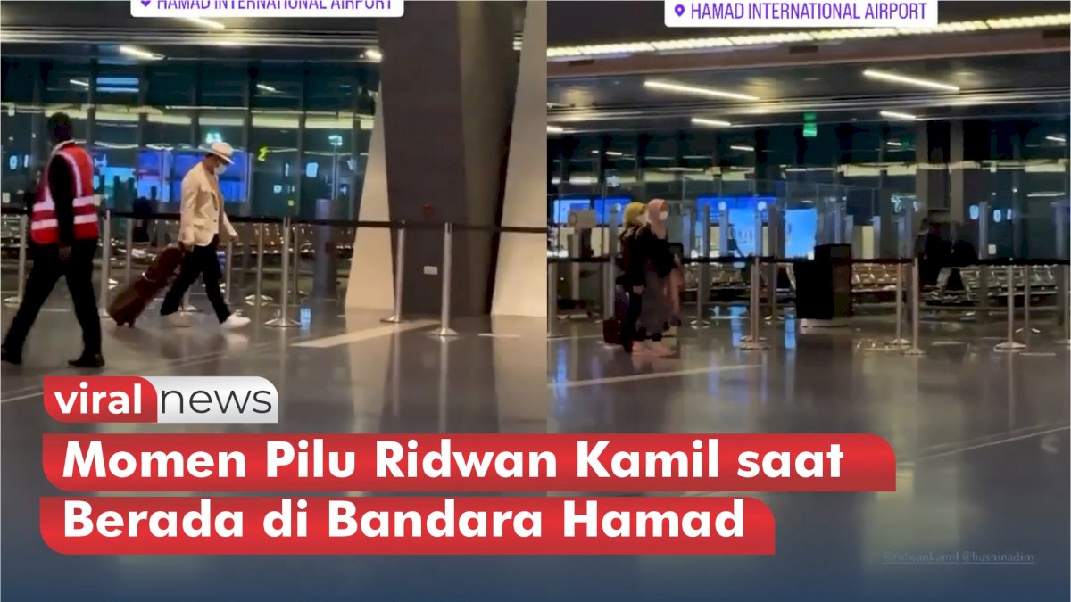 VIDEO: Momen Pilu Ridwan Kamil saat Berada di Bandara Hamad, Tertunduk sambil Bawa Koper