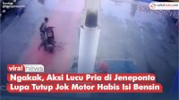 VIDEO: Ngakak, Aksi Lucu Pria di Jeneponto Lupa Tutup Jok Motor Habis Isi Bensin