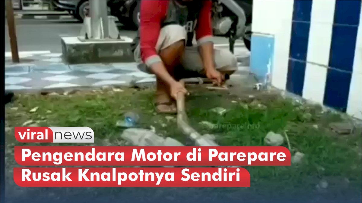 VIDEO: Terkena Razia Knalpot Bising, Pengendara Motor di Parepare Rusak Knalpotnya Sendiri