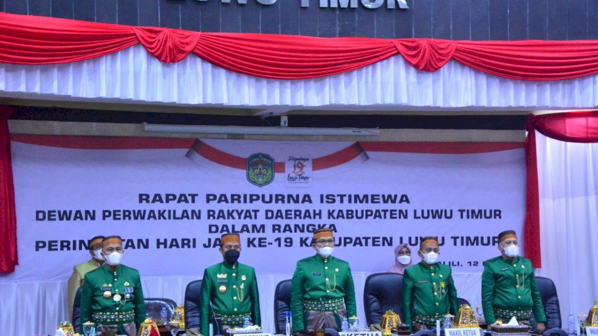 DPRD Luwu Timur Gelar Paripurna Istimewa Sambut HUT Lutim Ke-19 Tahun