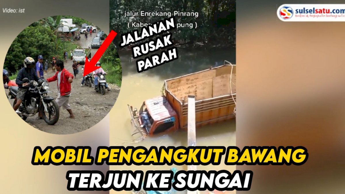 VIDEO: Truk Pengangkut Bawang Merah Alami Kecelakaan di Tanjakan Malagga Enrekang