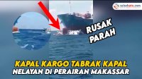 VIDEO : Detik-detik Kapal Kargo Tabrak Kapal Nelayan Asal Galesong