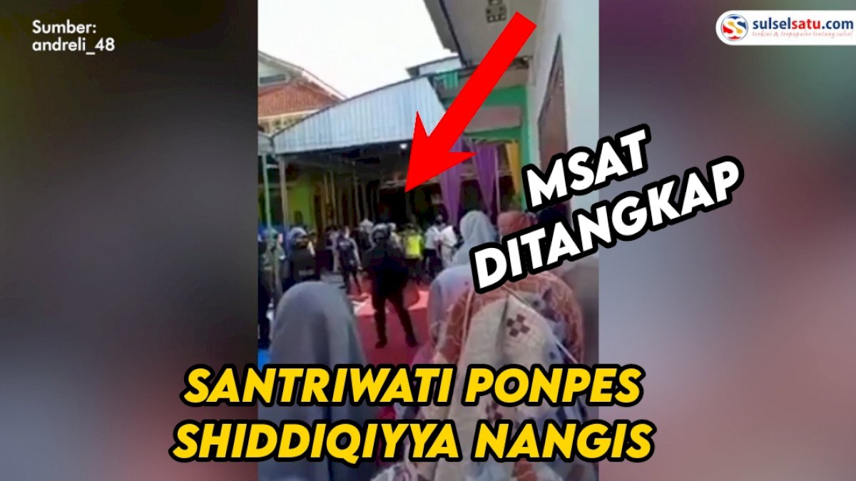 VIDEO: Santriwati Ponpes Shiddiqiyya Nangis saat Proses Penangkapan Anak Kiai di Jombang