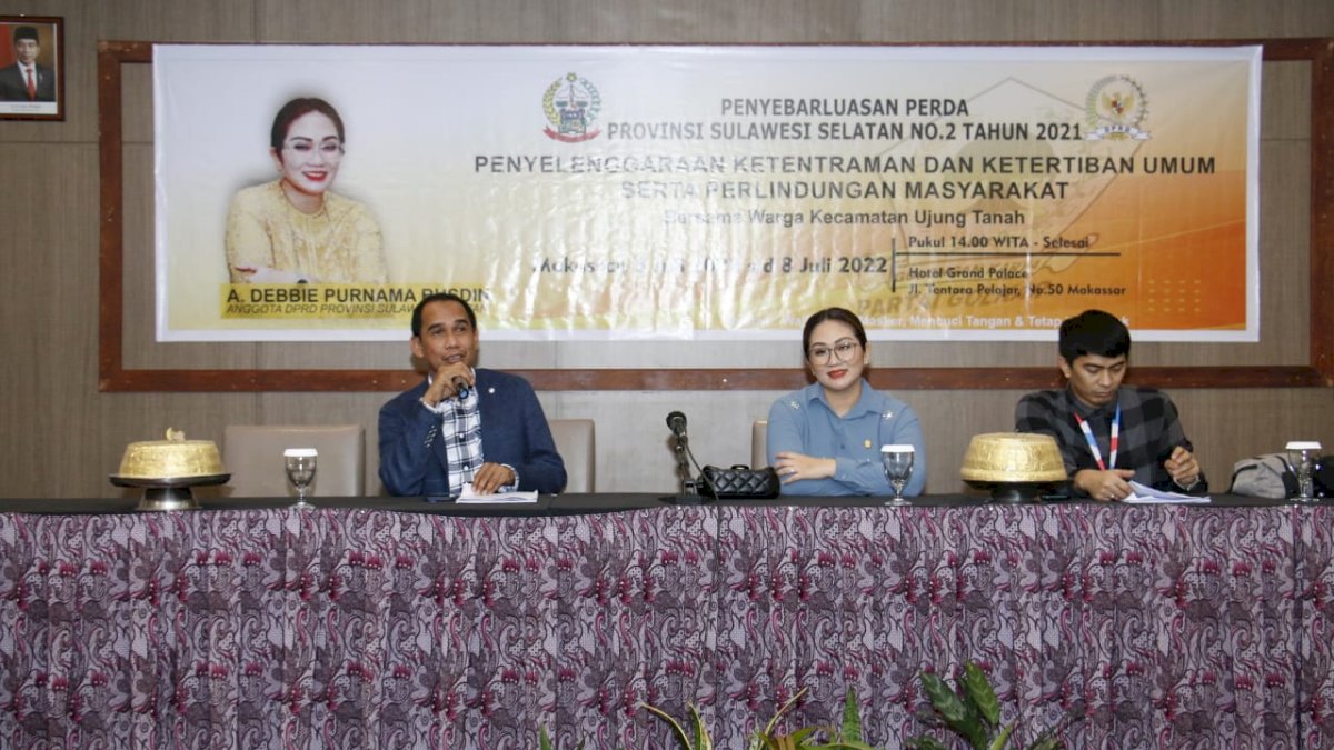 Debbie Rusdin Hadirkan Ketua DPRD Makassar di Sosper Ketentraman dan Ketertiban Umum