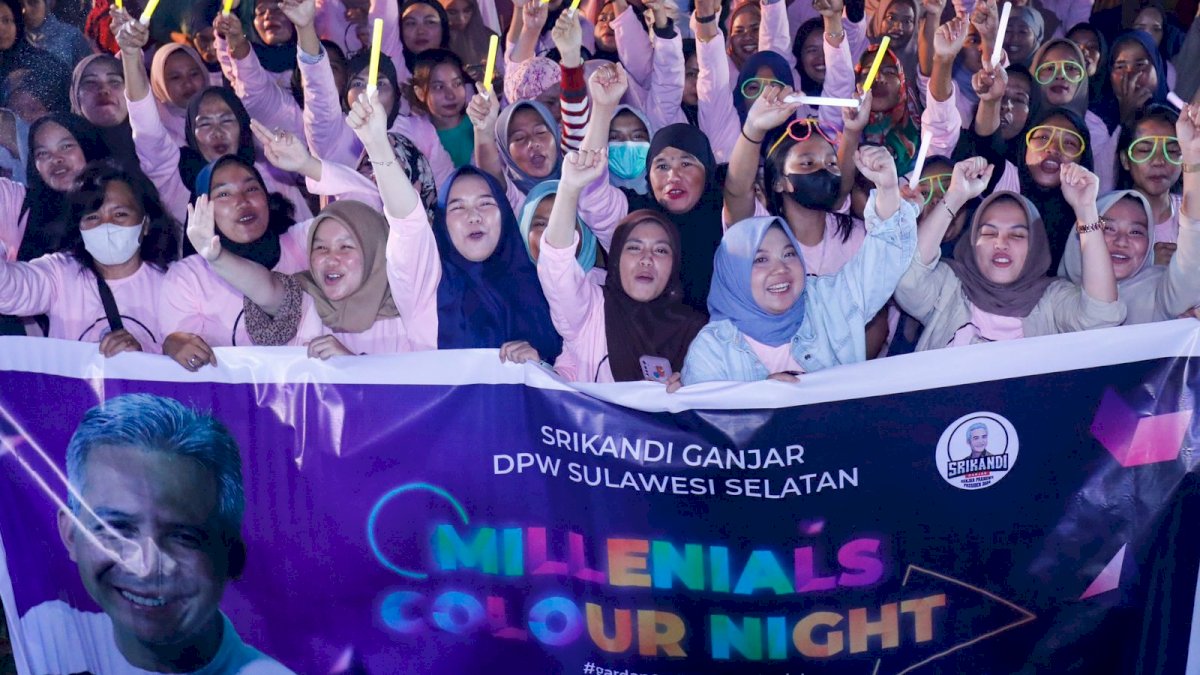 Lewat Millennials Colour Night, Srikandi Sulsel Perkenalkan Sosok Ganjar Pranowo