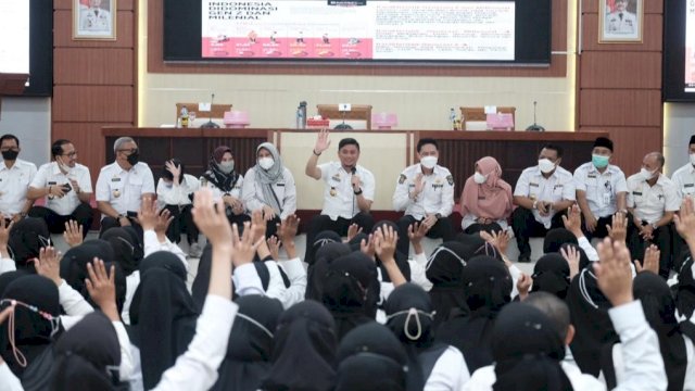 Bupati Gowa, Adnan Purichta Ichsan saat membuka Latsar di Baruga Karaeng Galesong (dokumen: Pemkab Gowa)