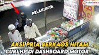 VIDEO: Aksi Pria Berkaos Hitam Curi HP di Dashboard Motor