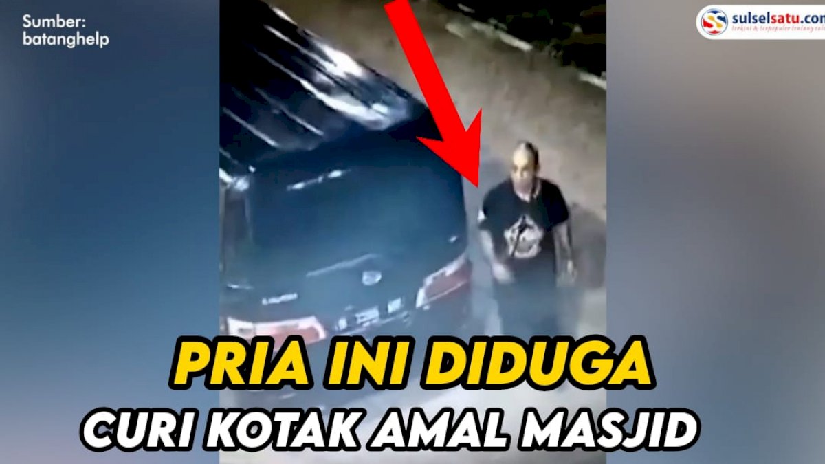 VIDEO: Kendarai Mobil Luxio, Pria Kepala Botak Diduga Curi Kotak Amal Masjid