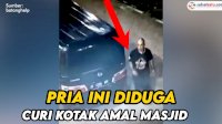 VIDEO: Kendarai Mobil Luxio, Pria Kepala Botak Diduga Curi Kotak Amal Masjid