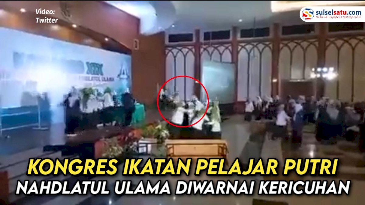 VIDEO: Kongres Ikatan Pelajar Putri Nahdlatul Ulama Diwarnai Kericuhan, Peserta Lempar Kursi