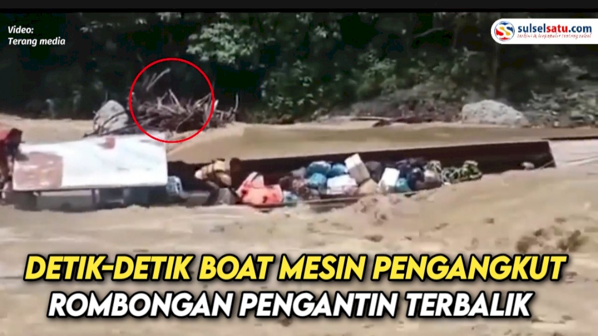 VIDEO: Detik-detik Boat Mesin Pengangkut Rombongan Pengantin Terbalik