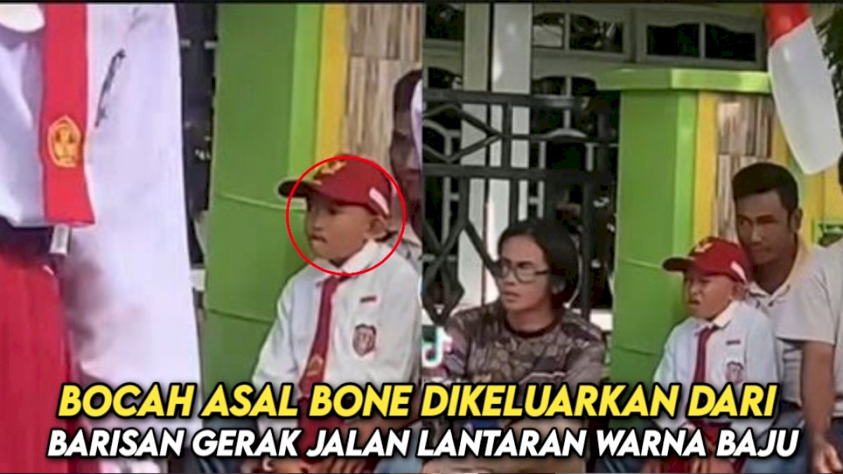 VIDEO: Bocah Asal Bone Dikeluarkan dari Barisan Gerak Jalan Lantaran Warna Baju
