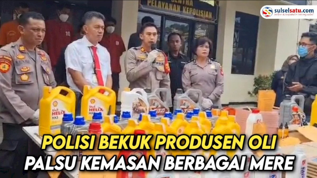 VIDEO: Polisi Bekuk Produsen Oli Palsu Kemasan Berbagai Merek