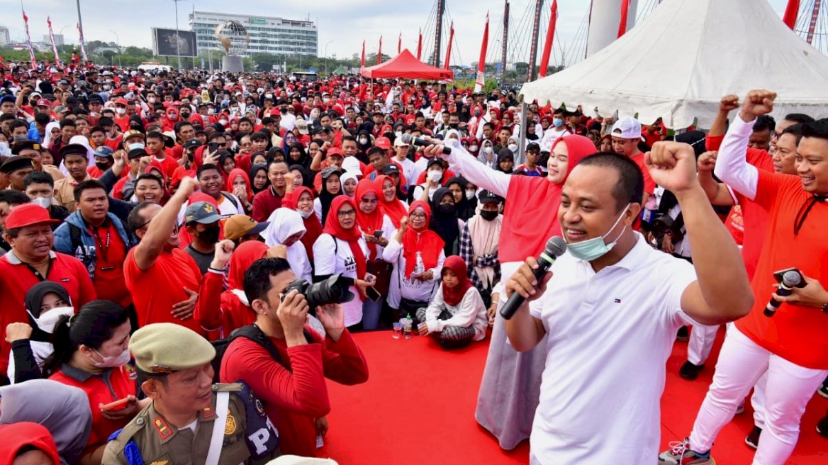 Andi Sudirman Kembali Gerakkan Sulsel Anti Mager, Kali Ini Bersama Ribuan Pelajar Mamminasata