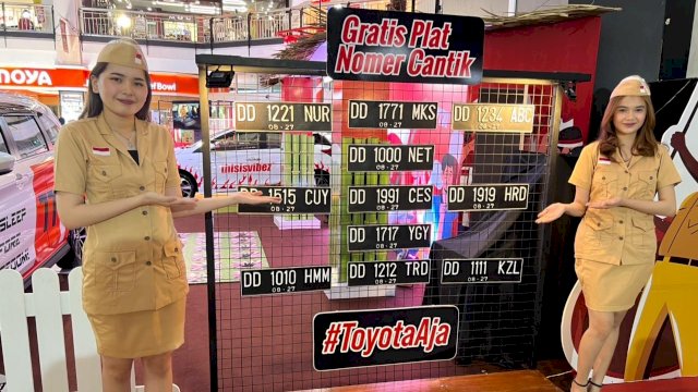 Beli Toyota baru di public display Kalla Toyota bulan Agustus bisa dapat nomor kendaraan unik limited edition (dokumen: Kalla Toyota)