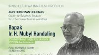 Gubernur Sulsel Sampaikan Duka Cita Atas Berpulangnya Mubyl Handaling