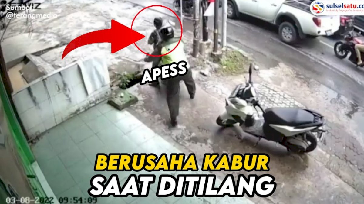 VIDEO: Kabur saat Ditilang, Pengendara Ini Alami Kejadian Apes
