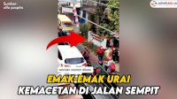 VIDEO: Aksi Emak-emak Urai Kemacetan, Marahi Pengendara yang Melanggar Lalulintas