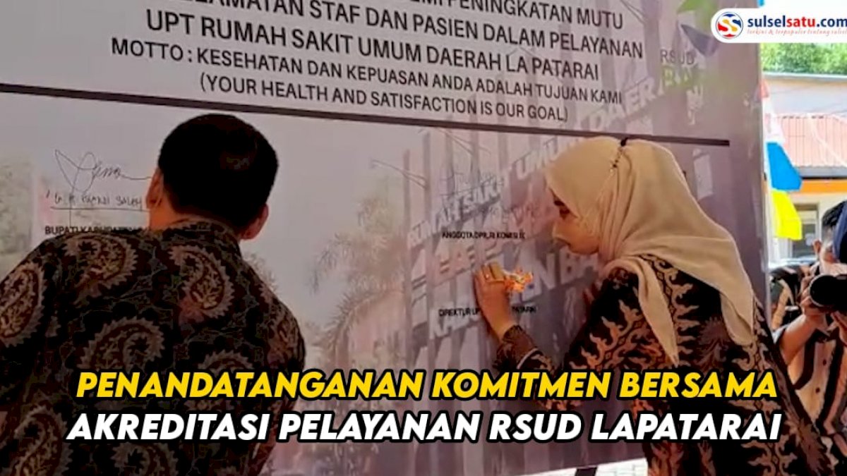 VIDEO: Bupati Hingga Anggota DPR RI Hadiri Penandatanganan Komitmen Bersama Akreditasi Pelayanan RSUD Lapatarai Barru