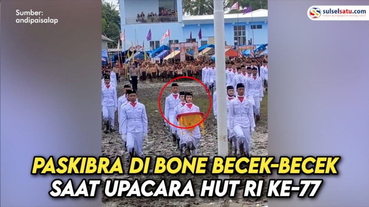 VIDEO: Paskibra di Bone Becek-becek saat Upacara HUT RI ke-77