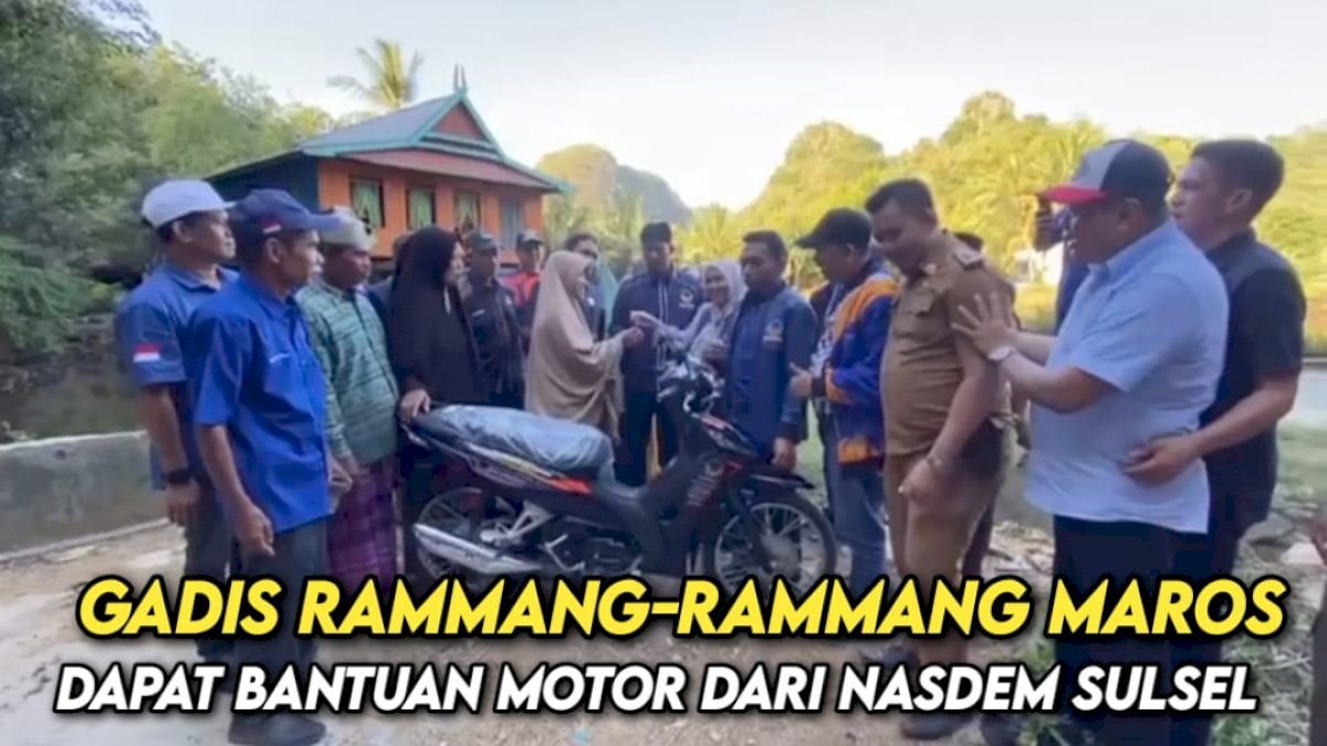 VIDEO: Gadis Maros yang Viral Naik Perahu ke Sekolah Dapat Bantuan Sepeda Motor dari NasDem Sulsel