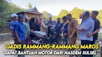 VIDEO: Gadis Maros yang Viral Naik Perahu ke Sekolah Dapat Bantuan Sepeda Motor dari NasDem Sulsel